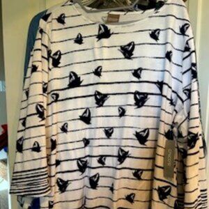 Chico's 4 (22) Boat print Soft and Comfy TOp NWT.